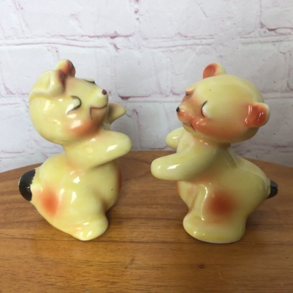 Vintage Animal Friends Ceramic Salt and Pepper Shakers